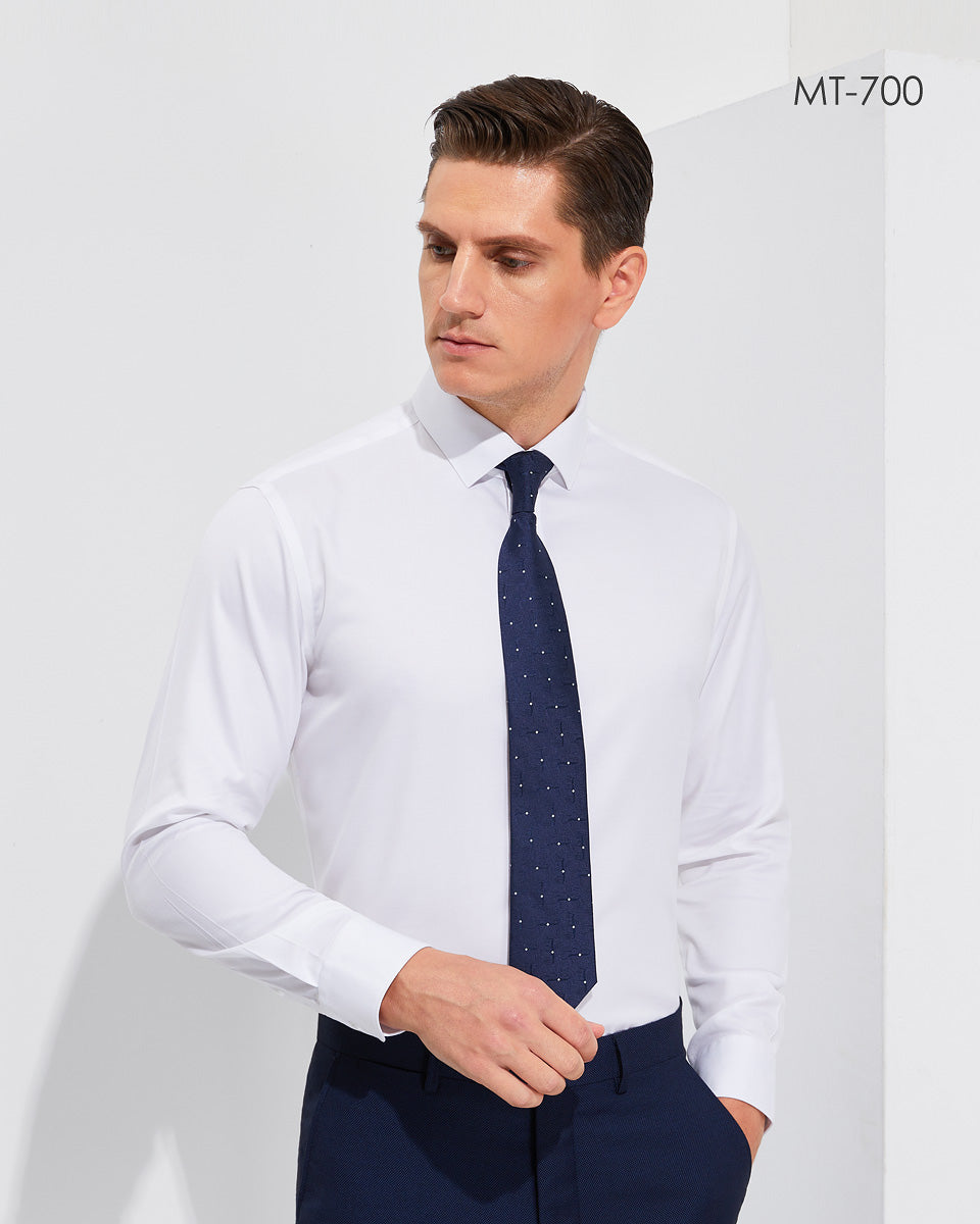 Cotton/Spandex DP non-iron Men stretch long-sleeve shirt