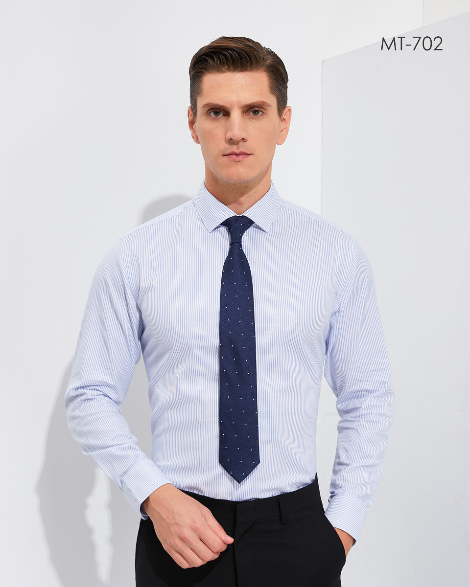 Cotton/Spandex DP non-iron Men stretch long-sleeve shirt