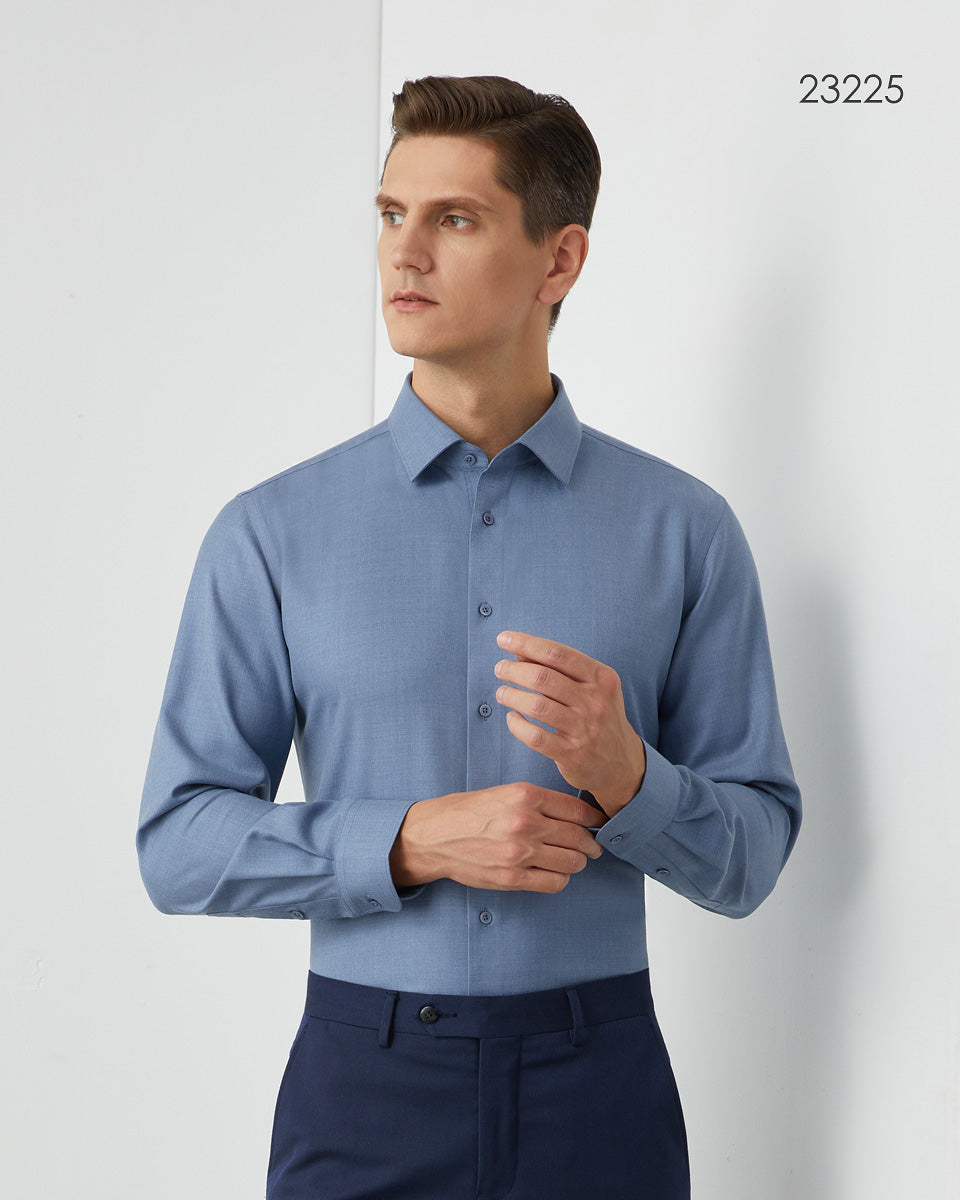 Machine washable worsted merino wool men shirt