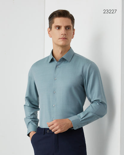 Machine washable worsted merino wool men shirt