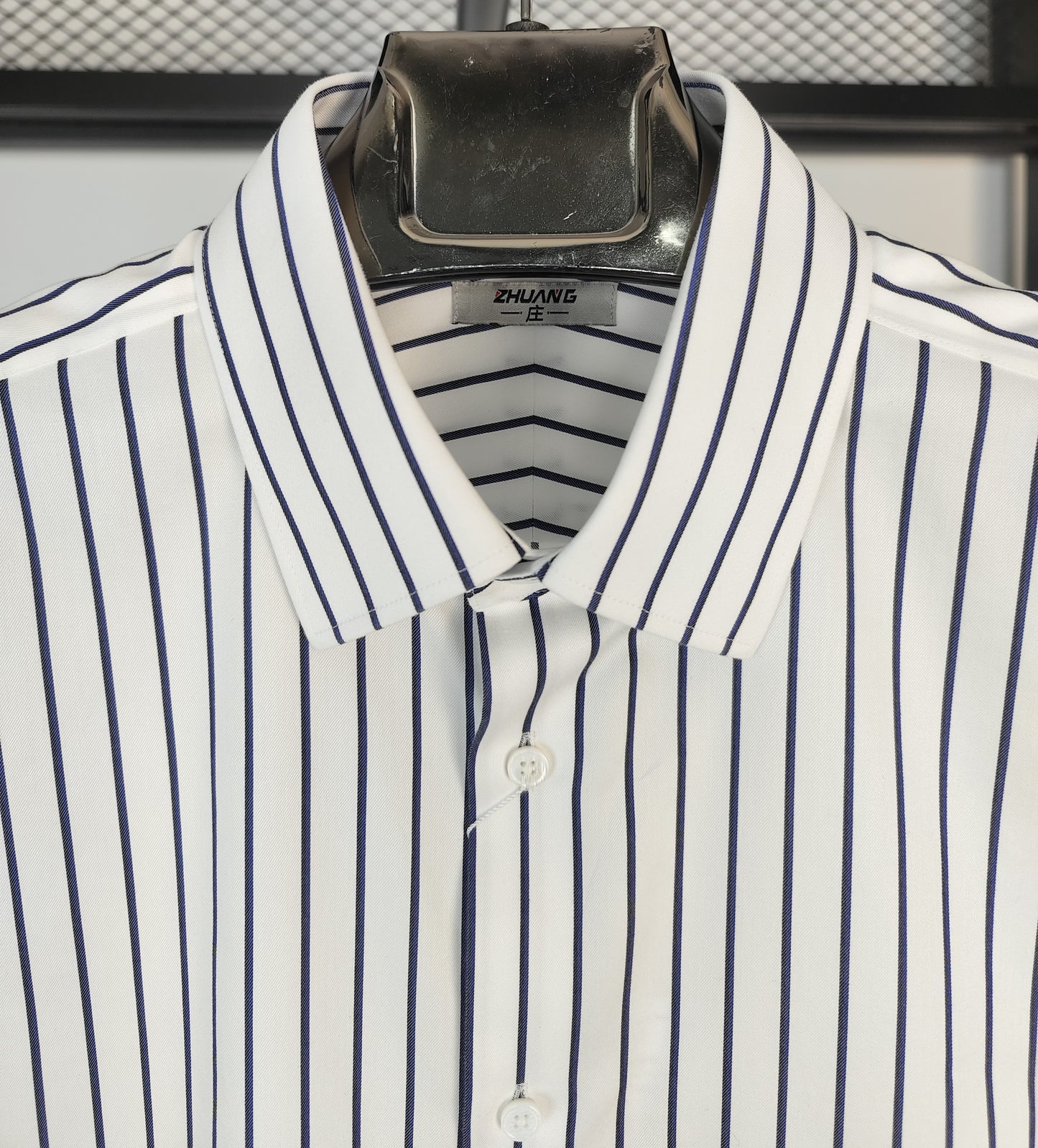 Blue multi stripe cotton regular fit shirt