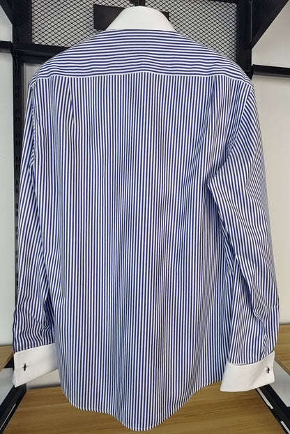 Stripes shirt with contrast collar and french cuffs