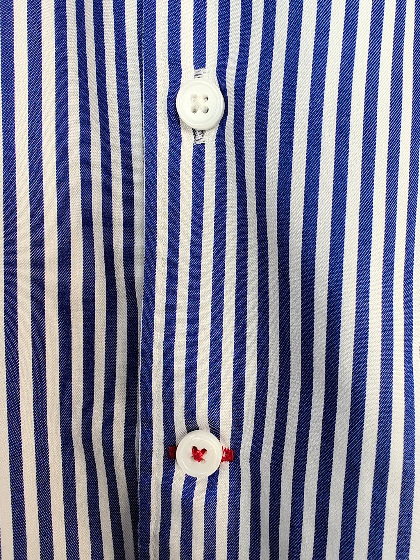 Blue one piece collar cotton stripe shirt