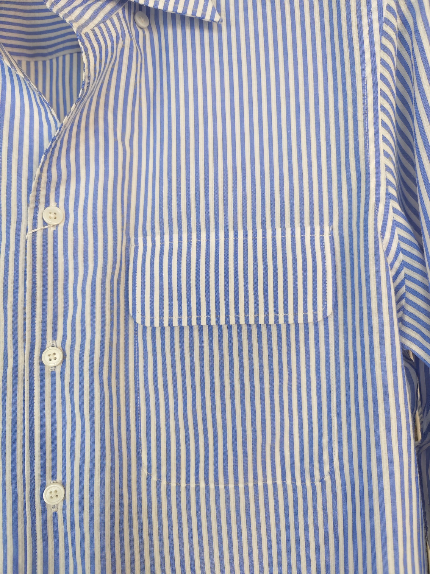 100% cotton Seersucker blue stripes men shirt