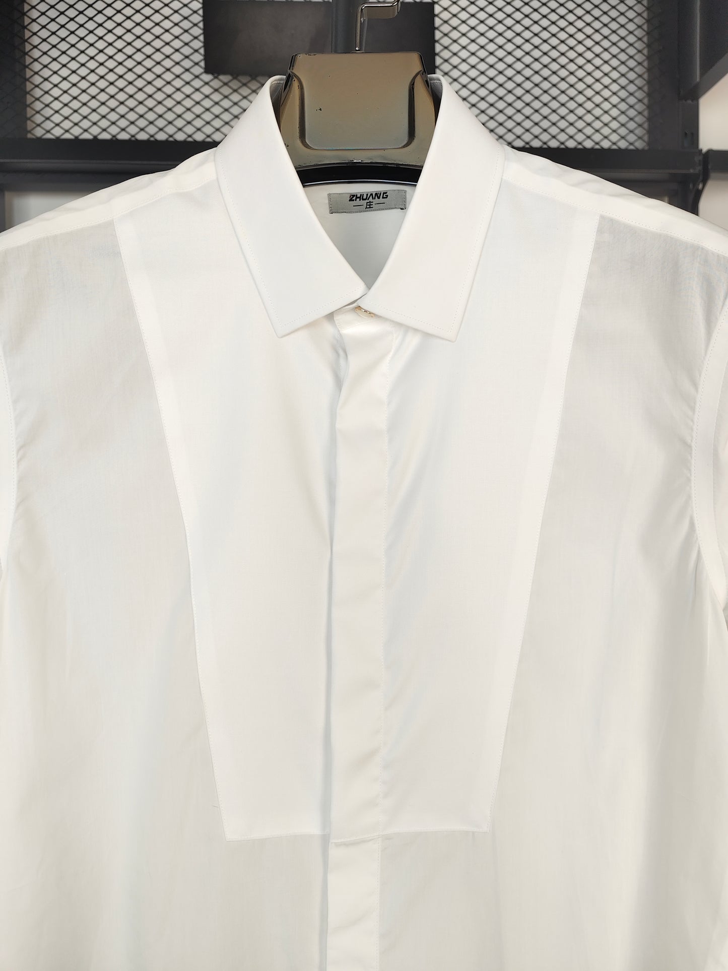 High percale cotton poplin Tuxdo Shirt