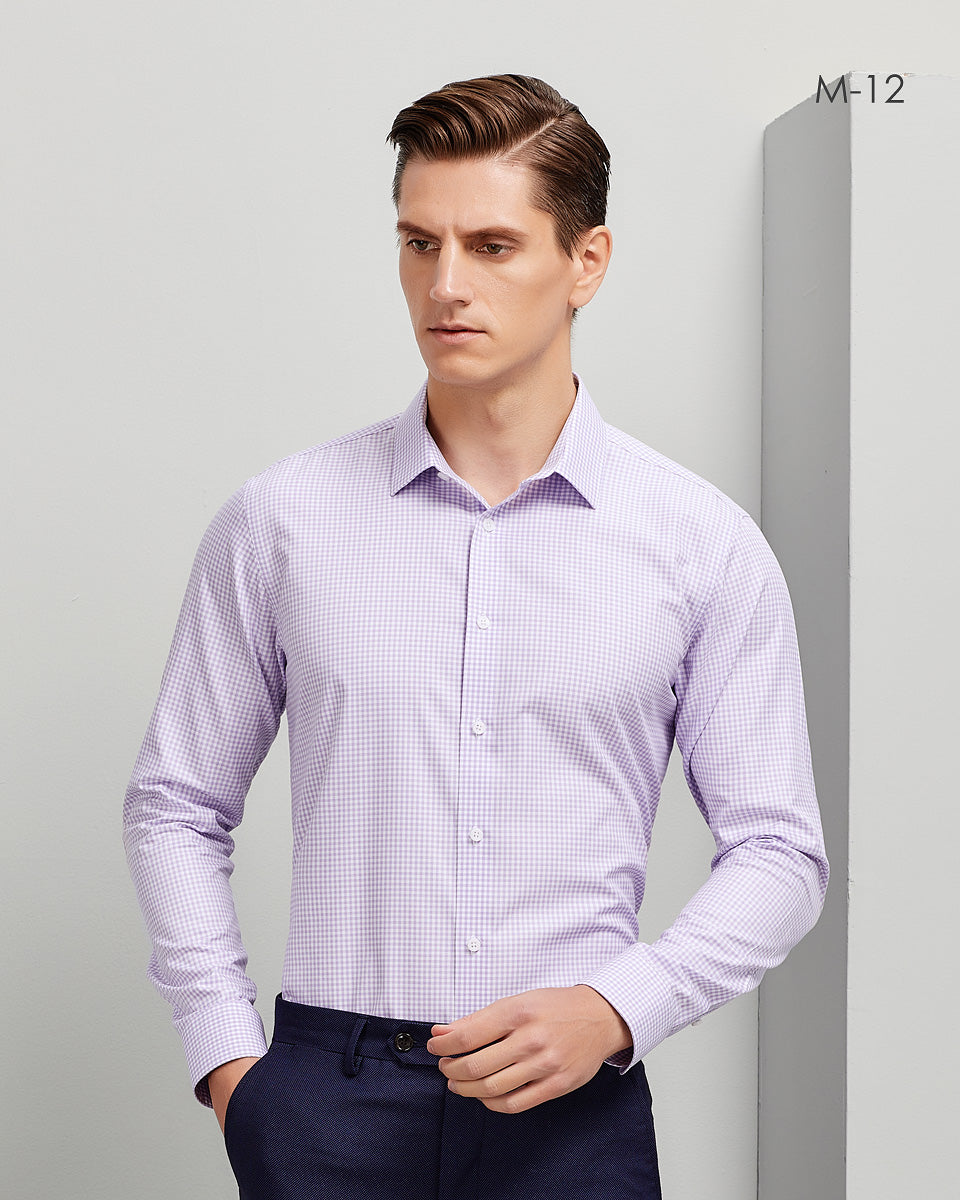 100% cotton DP non-iron men short-sleeve shirt