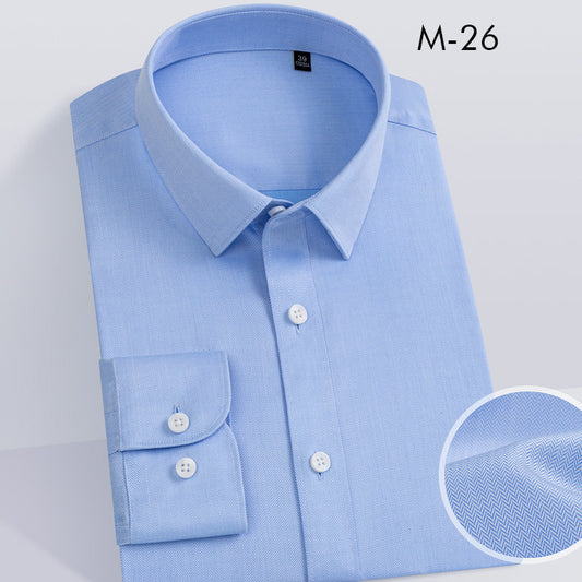 100% cotton DP non-iron men short-sleeve shirt