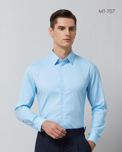 Cotton/Spandex DP non-iron Men stretch long-sleeve shirt