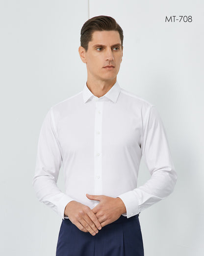 Cotton/Spandex DP non-iron Men stretch long-sleeve shirt