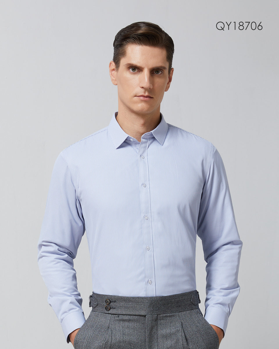 Bamboo stretch wool padding men long-sleeve shirt