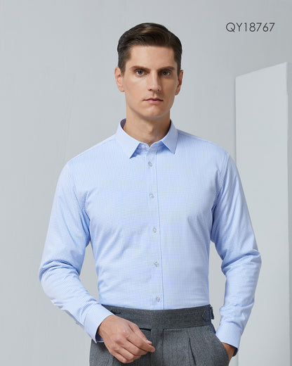 Bamboo stretch wool padding men long-sleeve shirt