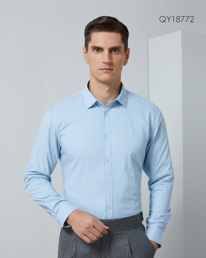 Bamboo stretch wool padding men long-sleeve shirt