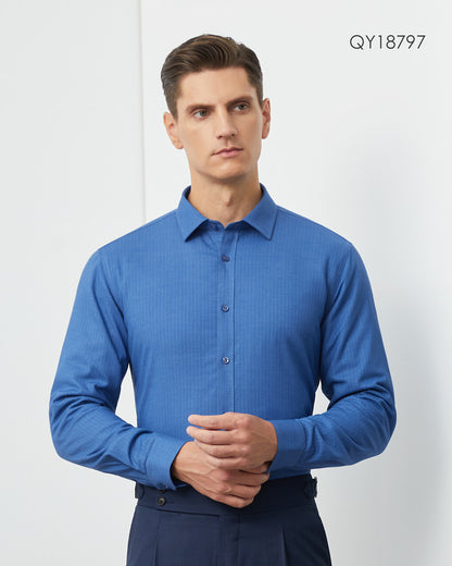 Bamboo stretch wool padding men long-sleeve shirt