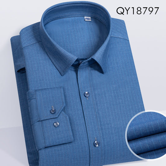 Bamboo stretch wool padding men long-sleeve shirt