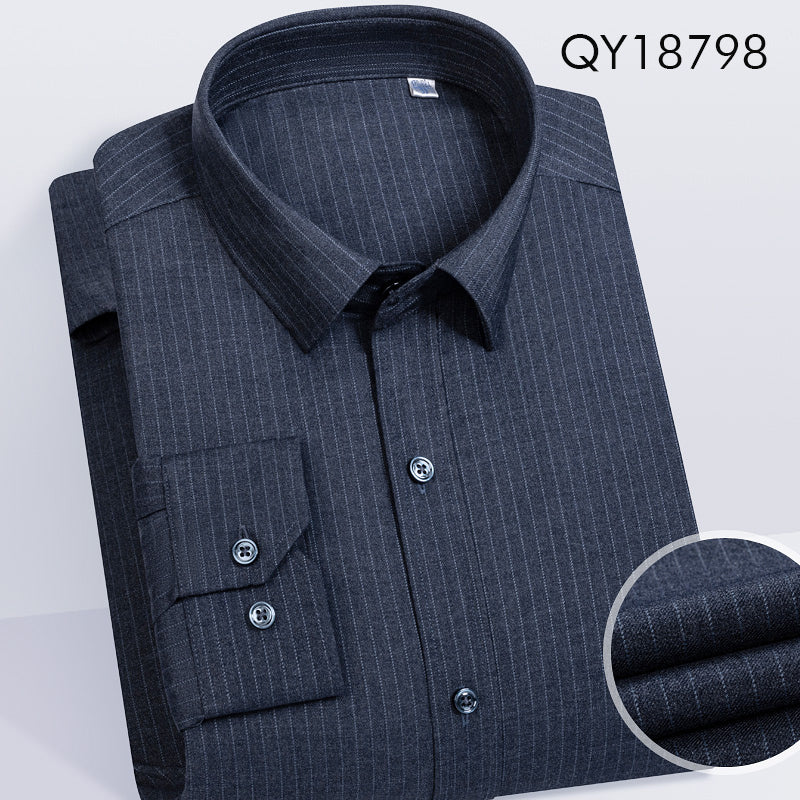 Bamboo stretch wool padding men long-sleeve shirt