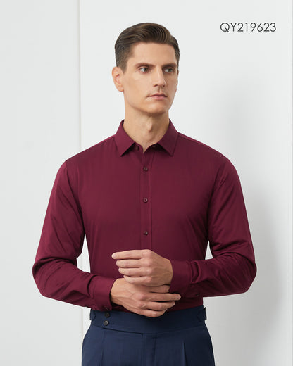 Bamboo stretch wool padding men long-sleeve shirt