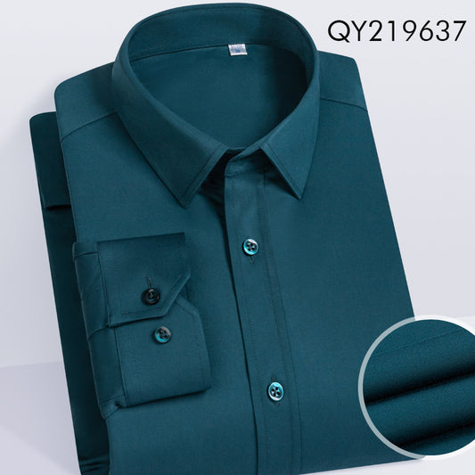 Bamboo stretch wool padding men long-sleeve shirt