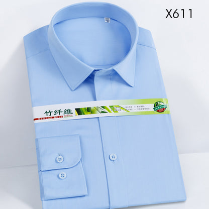 50S Bamboo fiber stretch men slim fit long-sleeve shirt